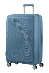 American Tourister keskikokoinen matkalaukku Soundbox Spinner Expandable 67cm, harmaa hinta ja tiedot | Matkalaukut ja -kassit | hobbyhall.fi