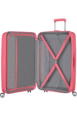 American Tourister keskikokoinen matkalaukku Soundbox Spinner Expandable 67cm, pinkki hinta ja tiedot | Matkalaukut ja matkakassit | hobbyhall.fi