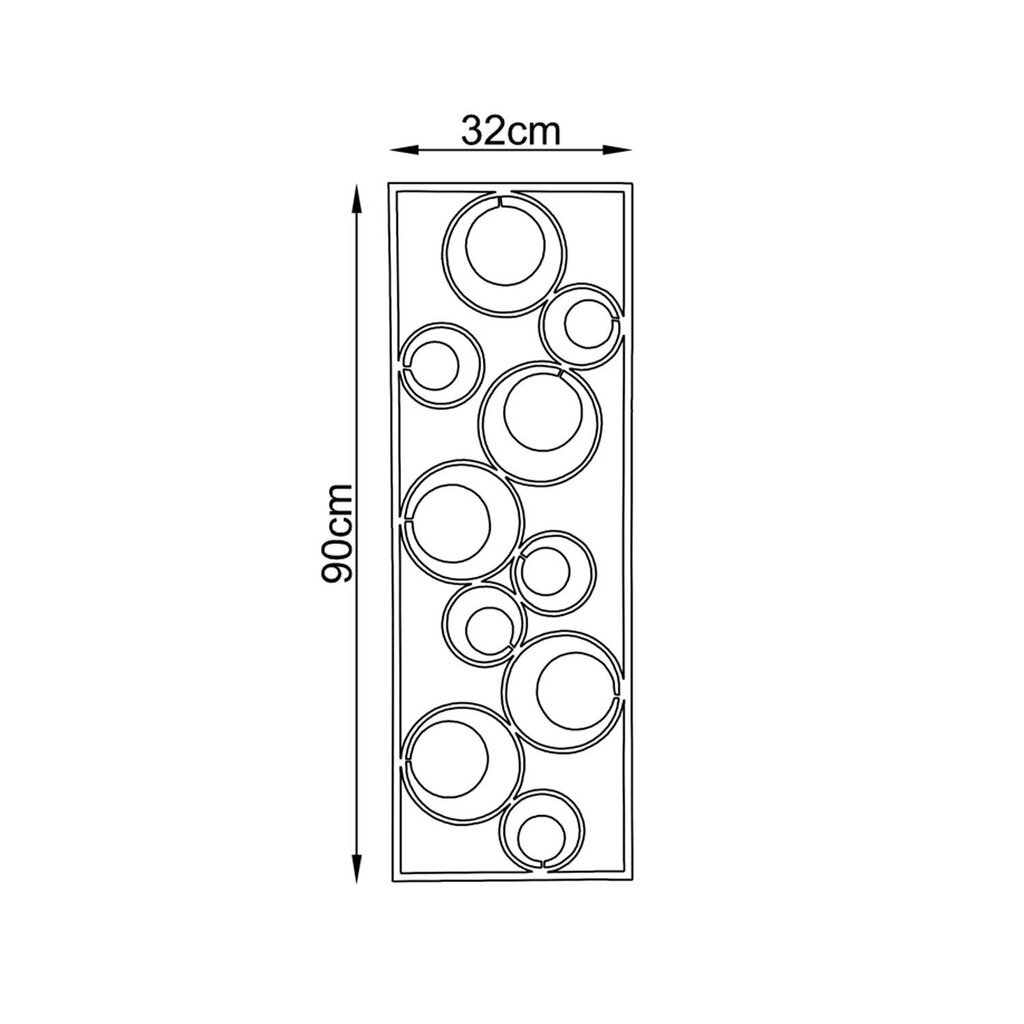 Seinäkoriste Sikar, metallinen, 90 x 32 cm hinta ja tiedot | Sisustustuotteet | hobbyhall.fi