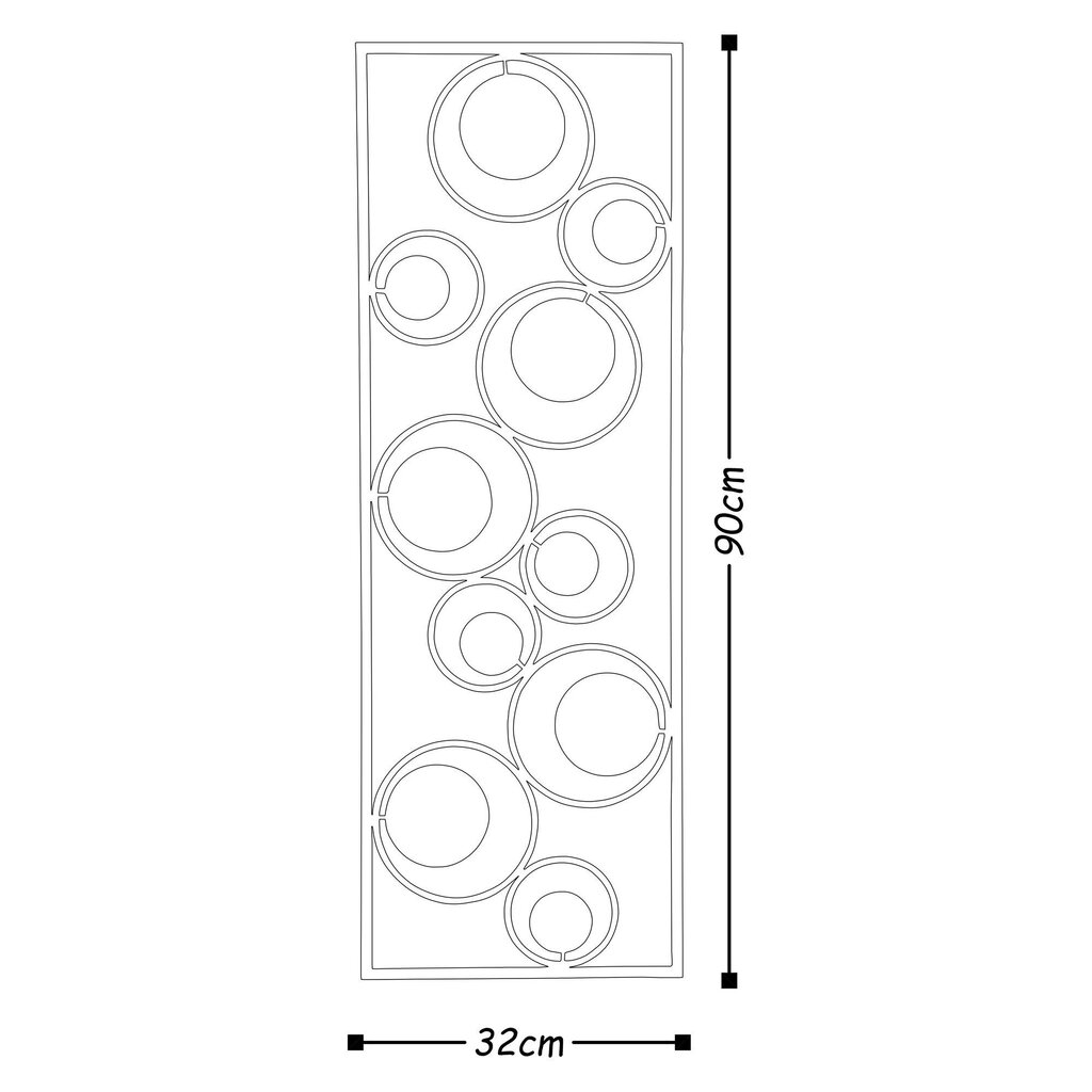 Seinäkoriste Metal Art Life, metallinen, 90 x 32 x 5 cm hinta ja tiedot | Sisustustuotteet | hobbyhall.fi