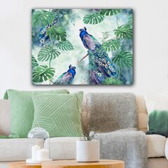 Sisustustaulu Kaksi riikinkukkoa, 70 x 100 cm hinta ja tiedot | Taulut | hobbyhall.fi