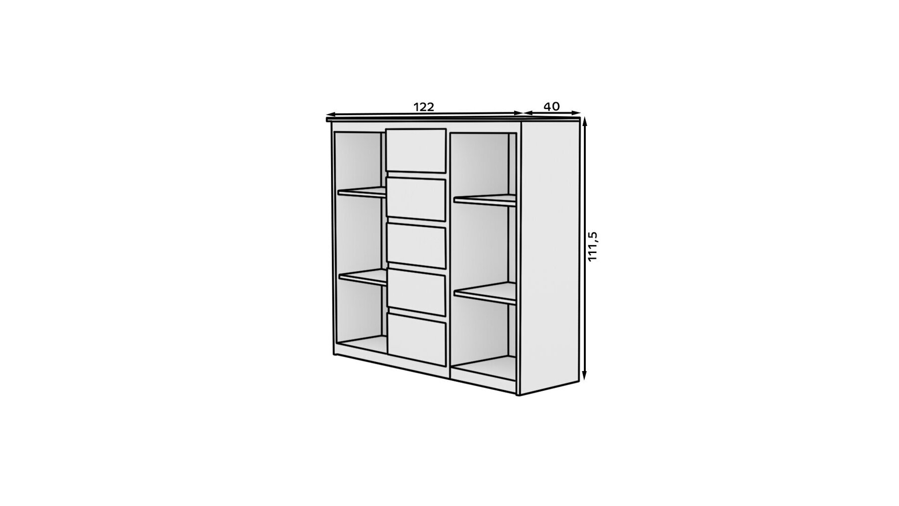 Lipasto ADRK Bente, 122x40x111,5 cm, ruskea/valkoinen hinta ja tiedot | Lipastot | hobbyhall.fi