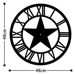 Metallinen Seinäkello, 48 x 48 cm, musta hinta ja tiedot | Kellot | hobbyhall.fi