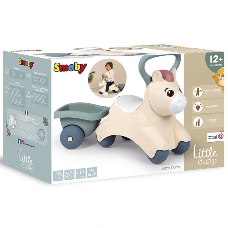 Smoby Little First Baby Pony trailerilla hinta ja tiedot | Poikien lelut | hobbyhall.fi