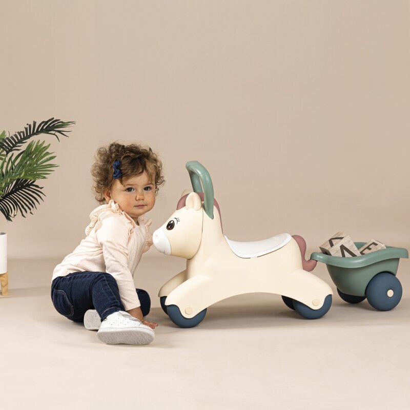 Smoby Little First Baby Pony trailerilla hinta ja tiedot | Poikien lelut | hobbyhall.fi