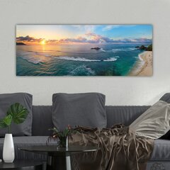 Sisustustaulu Auringonlasku merellä, 30 x 80 cm hinta ja tiedot | Taulut | hobbyhall.fi