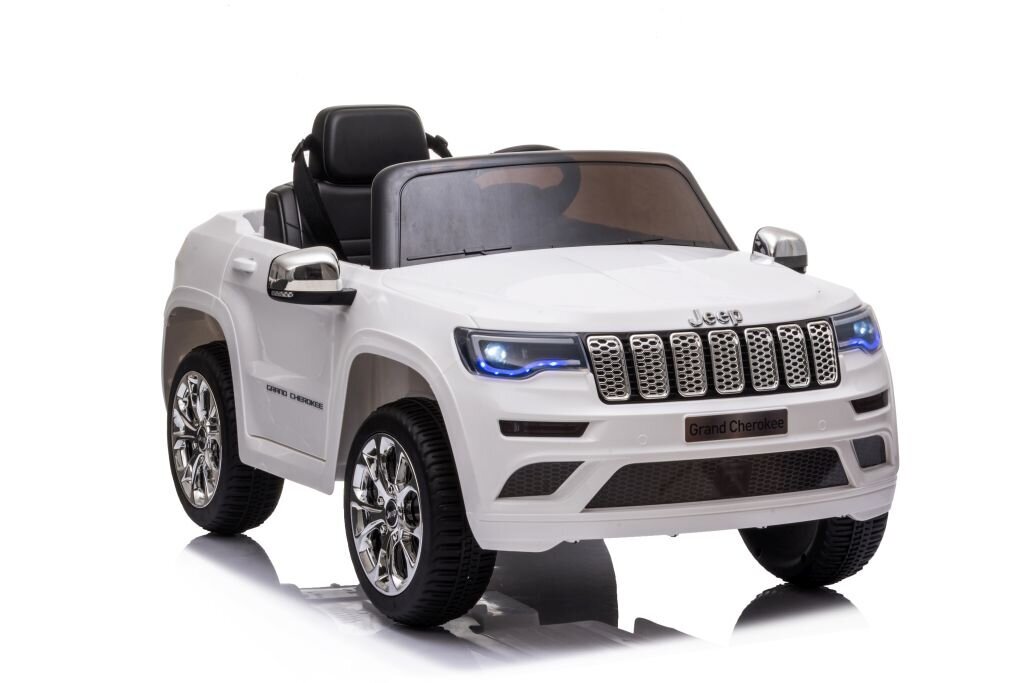 Jeep Grand Cherokee JJ2055, yksipaikkainen sähköauto lapsille, valkoinen hinta ja tiedot | Lasten sähköautot | hobbyhall.fi