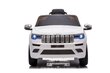 Jeep Grand Cherokee JJ2055, yksipaikkainen sähköauto lapsille, valkoinen hinta ja tiedot | Lasten sähköautot | hobbyhall.fi