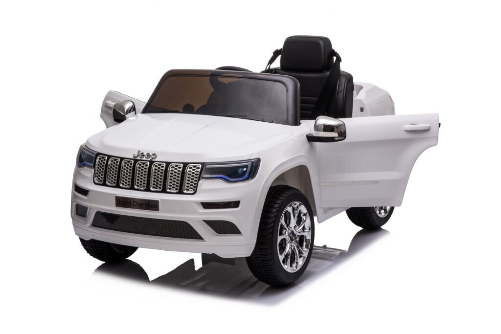 Jeep Grand Cherokee JJ2055, yksipaikkainen sähköauto lapsille, valkoinen hinta ja tiedot | Lasten sähköautot | hobbyhall.fi