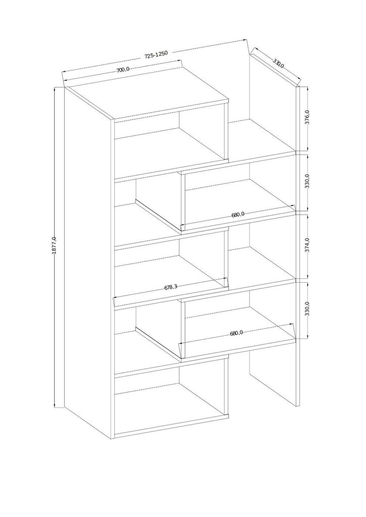 ADRK Karmelo hylly, ruskea hinta ja tiedot | Hyllyt | hobbyhall.fi