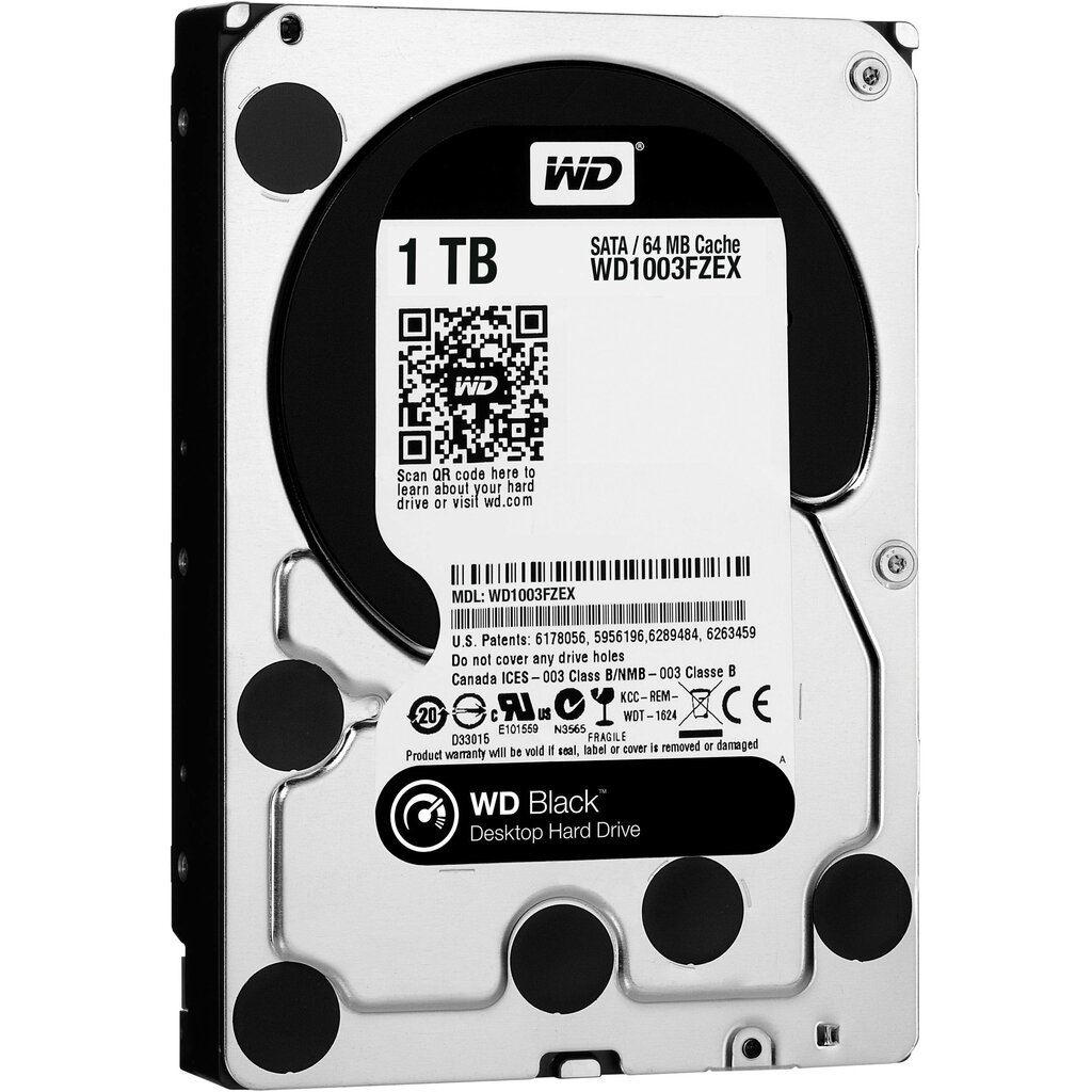 Western Digital WD1003FZEX Black HDD 1TB 3.5" 7200RPM SATA3 64MB hinta ja tiedot | Kovalevyt | hobbyhall.fi