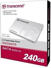 TRANSCEND SSD220S 240GB SSD 2.5 SATA3 hinta ja tiedot | Kovalevyt | hobbyhall.fi