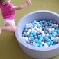 Selonis pehmeä palloallas 90x30cm/200 palloa pyöreä vauvalle vaahtomuoville, vaaleanharmaa:valkoinen/harmaa/mintti hinta ja tiedot | Vauvan lelut | hobbyhall.fi