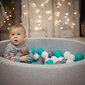 KiddyMoon 90x30cm/300 palloa pallomeri, vaaleanharmaa:helmiäinen/vaaleanpunainen/sininen/hopea hinta ja tiedot | Vauvan lelut | hobbyhall.fi