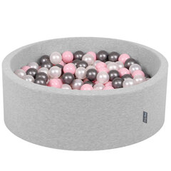 KiddyMoon 90x30cm/200 palloa pallomeri, vaaleanharmaa:helmiäinen/vaaleanpunainen/hopea hinta ja tiedot | Vauvan lelut | hobbyhall.fi