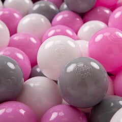 KiddyMoon 100 ∅ 7cm/2.75in pehmeät muoviset leikkipallot , harmaa/valkoinen/pinkki. hinta ja tiedot | Vauvan lelut | hobbyhall.fi