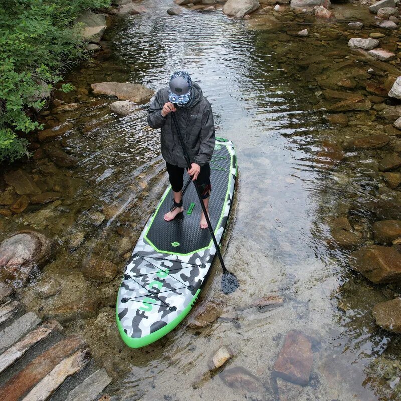 Ilmatäytteinen mela FunWater, 330x84x15 cm, vihreä/kamo hinta ja tiedot | SUP-laudat | hobbyhall.fi