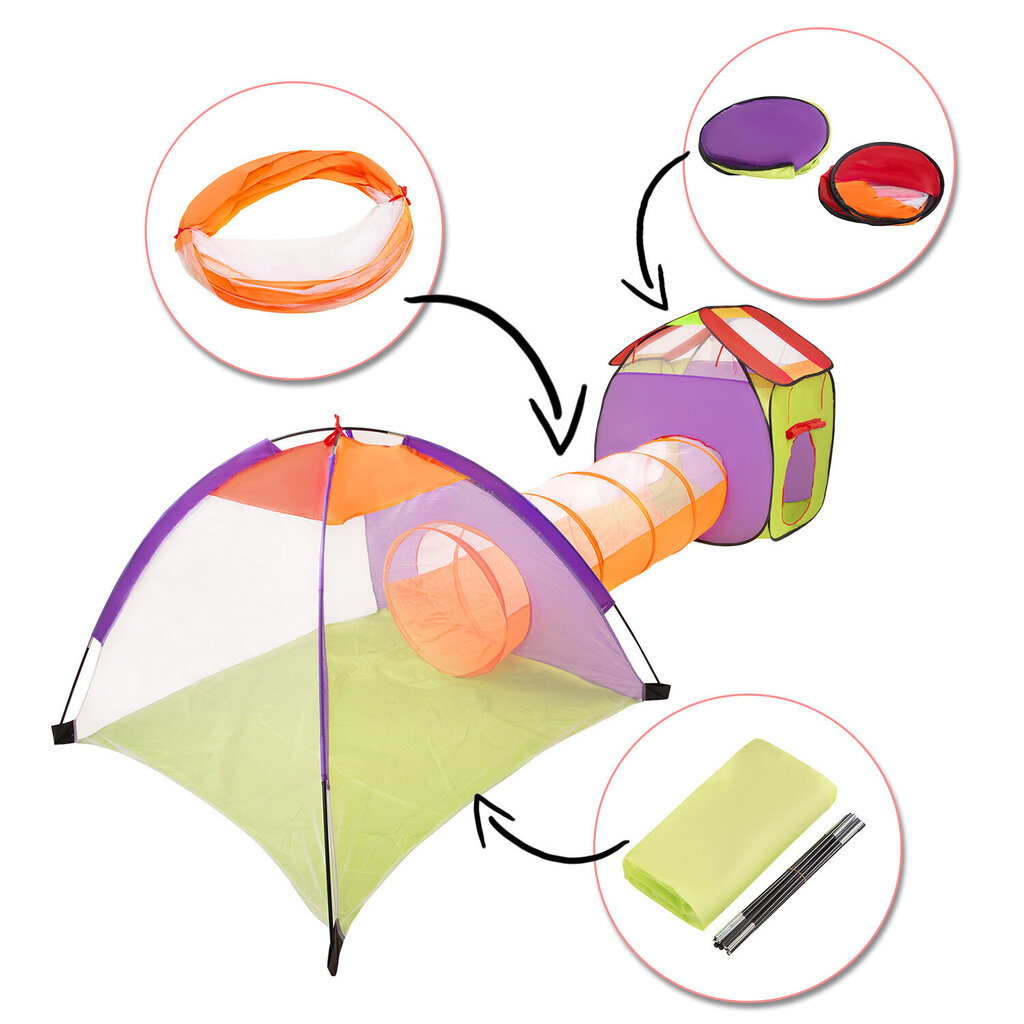 Selonis 3in1 leikkiteltta tunnelilla hinta ja tiedot | Vauvan lelut | hobbyhall.fi