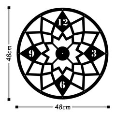 Metallinen Seinäkello, 48 x 48 cm, musta hinta ja tiedot | Kellot | hobbyhall.fi