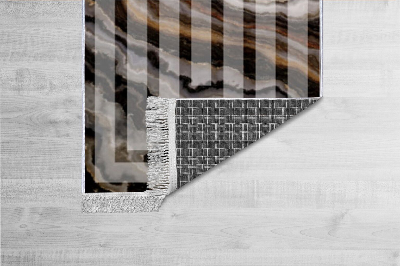 Matto, 100 x 300 cm, valkoinen / ruskea hinta ja tiedot | Isot matot | hobbyhall.fi
