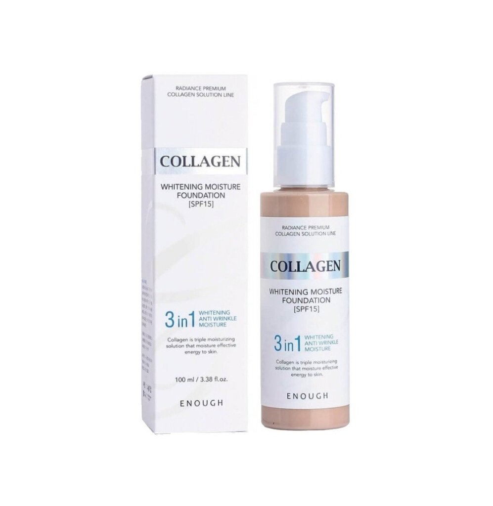 Enough Collagen Whitening Moisture Foundation 3in1 SPF 15 №13, 100ml vaalea beige hinta ja tiedot | Meikkivoiteet ja puuterit | hobbyhall.fi