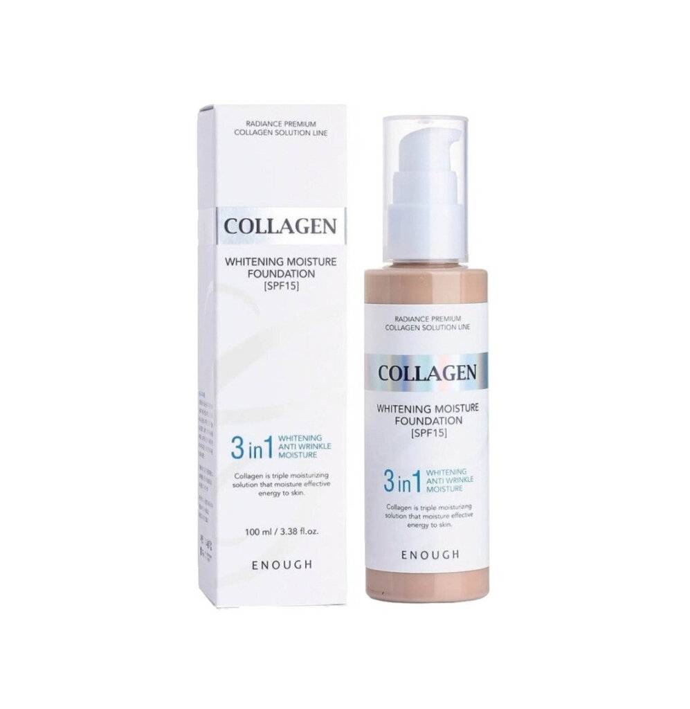 Enough Collagen Whitening Moisture Foundation 3in1 SPF 15 №21, 100ml - luonnollinen beige hinta ja tiedot | Meikkivoiteet ja puuterit | hobbyhall.fi