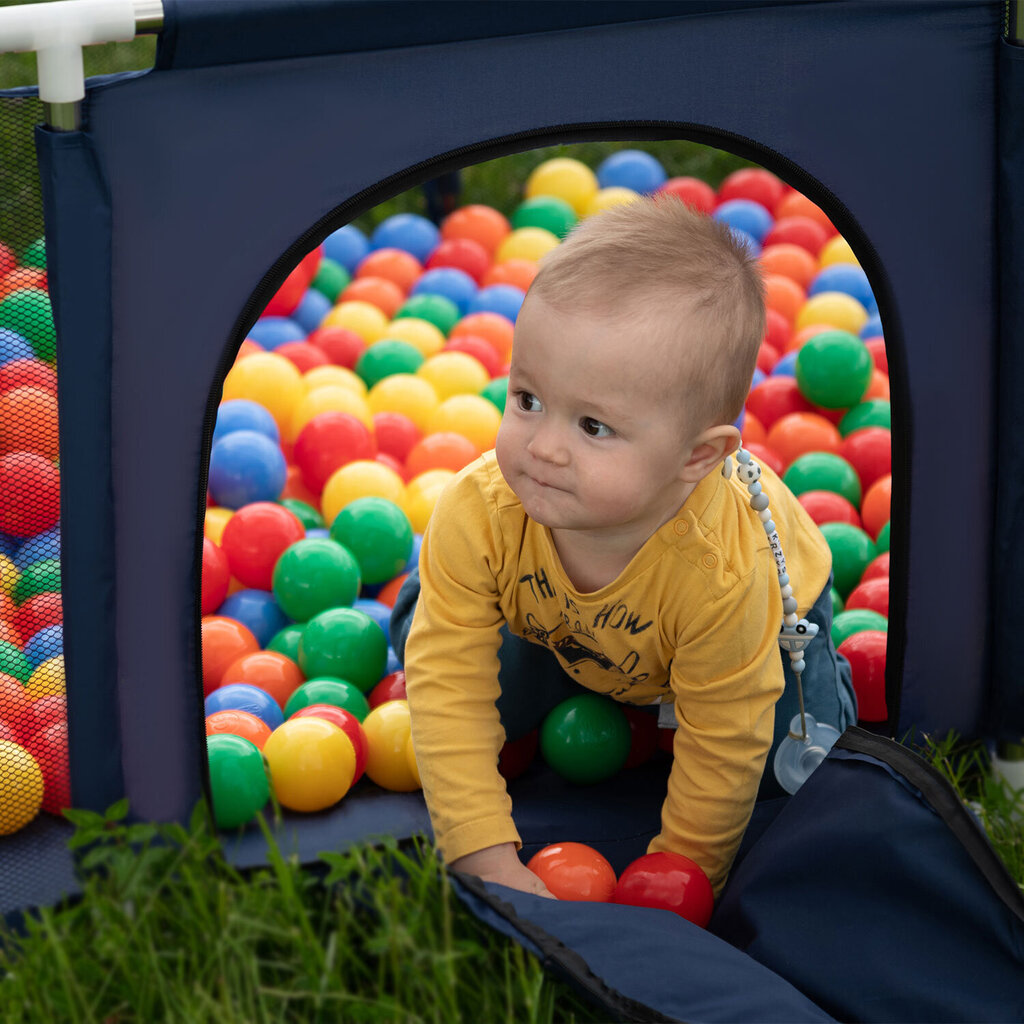 Selonis vauvan leikkikehä isokokoinen leikkikenttä 900 pallolla lapsille, tummansininen:turkoosi/sininen/keltainen/läpinäkyvä hinta ja tiedot | Matkasängyt | hobbyhall.fi