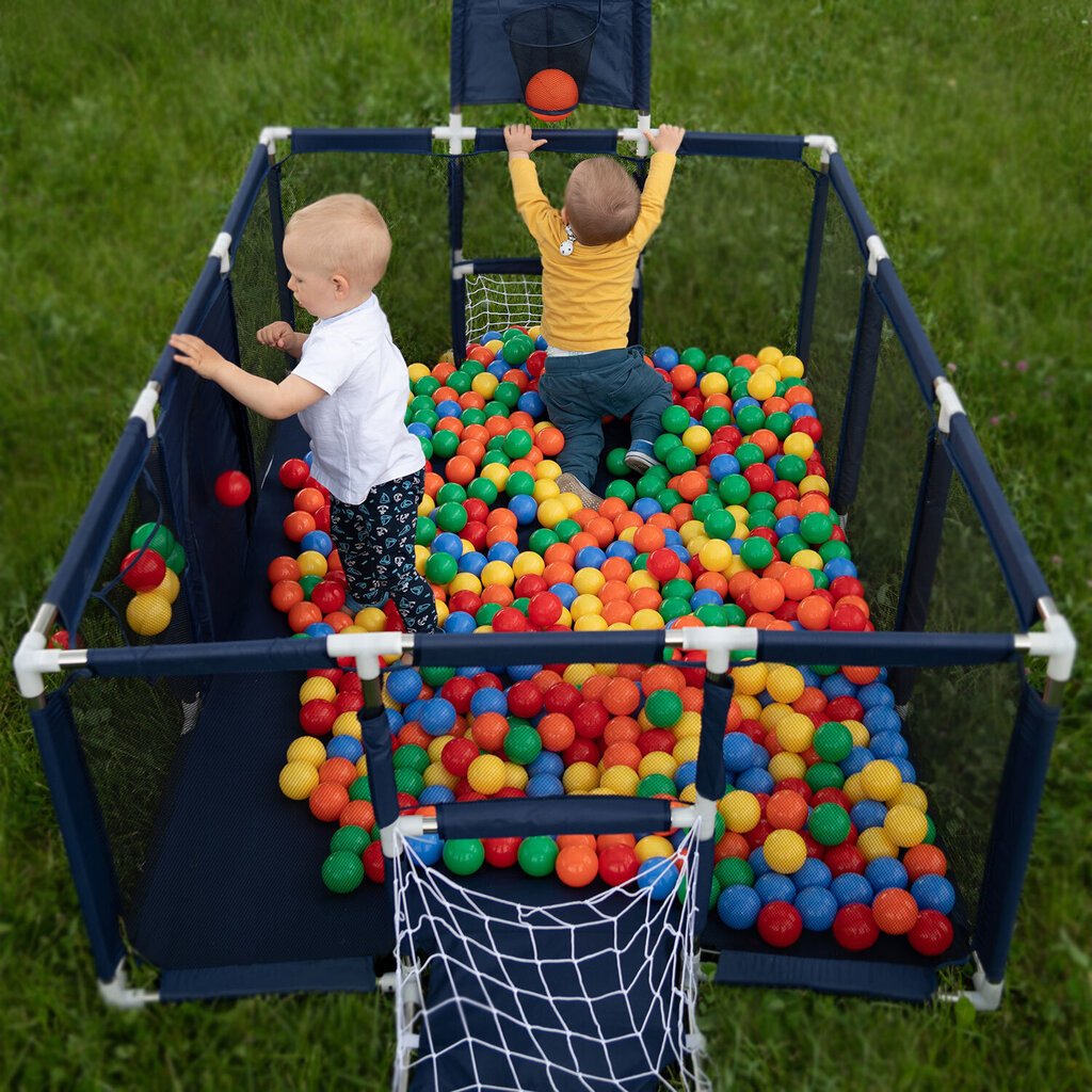 Selonis vauvan leikkikehä isokokoinen leikkipaikka 900 pallolla lapsille, tummansininen:keltainen/vihreä/sininen/punainen/oranssi hinta ja tiedot | Matkasängyt | hobbyhall.fi