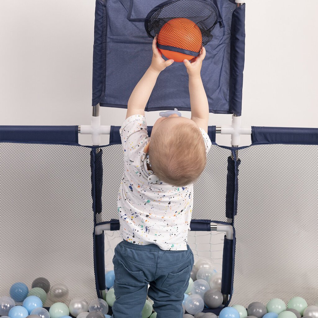 Selonis vauvan leikkikehä isokokoinen leikkikenttä 100 pallolla lapsille, tummansininen:keltainen/vihreä/sininen/punainen/oranssi hinta ja tiedot | Matkasängyt | hobbyhall.fi