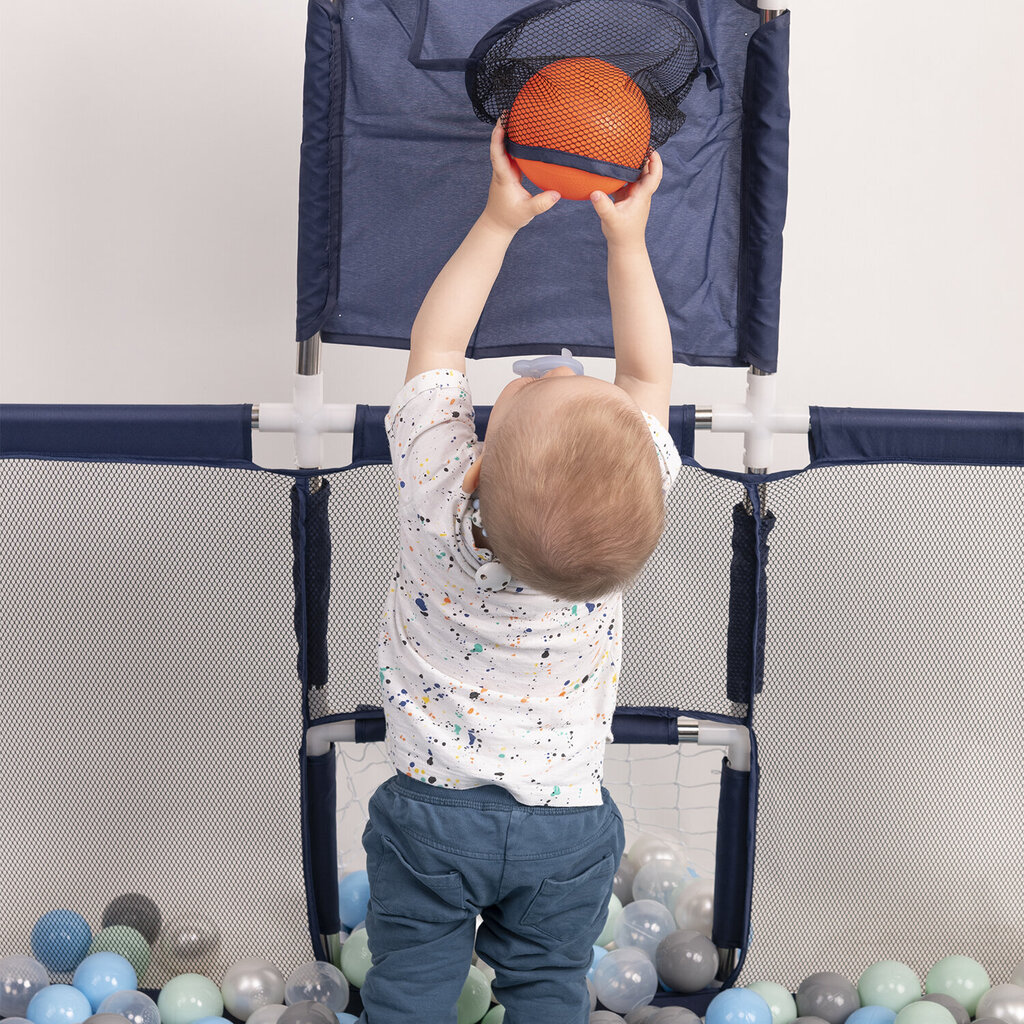 Selonis vauvan leikkikehä isokokoinen leikkikenttä 200 palloa lapsille, tummansininen:helmiäinen/harmaa/läpinäkyvä/puuteri vaaleanpunainen hinta ja tiedot | Matkasängyt | hobbyhall.fi