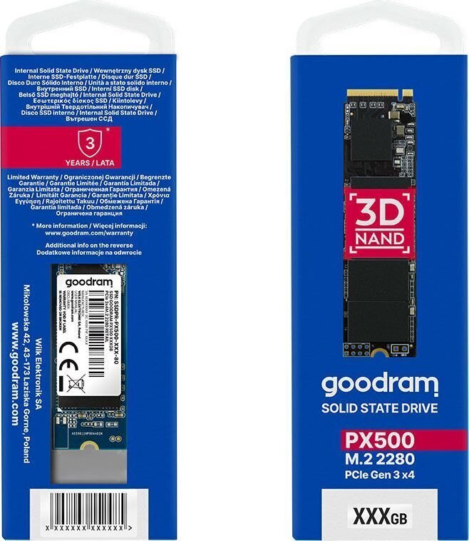 GoodRam SSDPR-PX500-01T-80 hinta ja tiedot | Kovalevyt | hobbyhall.fi