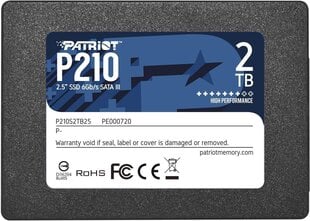 Patriot P210 SSD 2TB hinta ja tiedot | Patriot Tietokoneet ja pelaaminen | hobbyhall.fi