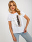 Naisten valkoinen T-paita printillä 2016103404070 hinta ja tiedot | Naisten T-paidat | hobbyhall.fi