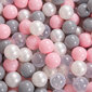 KiddyMoon 200 ∅ 7cm/2.75in pehmeät muoviset leikkipallot , helmi/harmaa/läpinäkyvä/vaalean vaaleanpunainen. hinta ja tiedot | Vauvan lelut | hobbyhall.fi