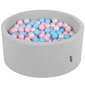 KiddyMoon pehmeä pallomeri pyöreä 90x40cm/300 pallot ∅ 7cm , vaaleanharmaa: baby blue/light pink/pearl hinta ja tiedot | Vauvan lelut | hobbyhall.fi