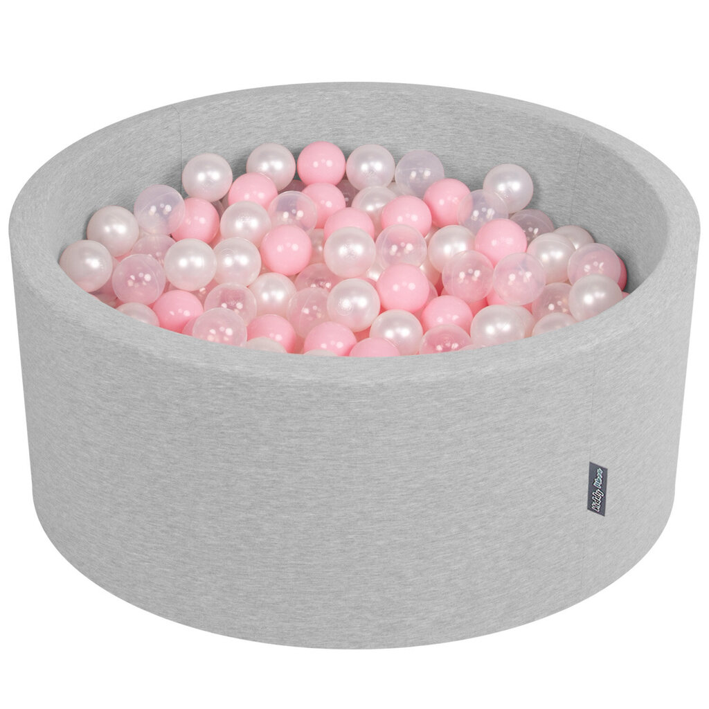 KiddyMoon pehmeä pallomeri pyöreä 90x40cm/300 pallot ∅ 7cm , vaaleanharmaa hinta ja tiedot | Vauvan lelut | hobbyhall.fi