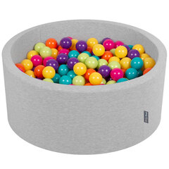 KiddyMoon pehmeä pallomeri pyöreä 90x40cm/300 pallot ∅ 7cm , vaaleanharmaa hinta ja tiedot | Vauvan lelut | hobbyhall.fi