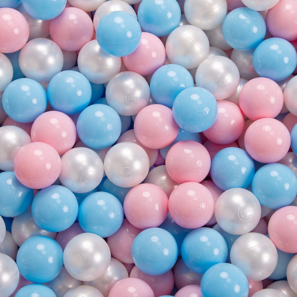 KiddyMoon 90x30cm/200 palloa ∅ 7cm pallomeri , vaaleanpunainen:baby blue/light pink/pearl hinta ja tiedot | Vauvan lelut | hobbyhall.fi