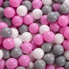 KiddyMoon 90x30cm/200 palloa ∅ 7cm pallomeri, vaaleanpunainen:harmaa/valkoinen/vaaleanpunainen hinta ja tiedot | Vauvan lelut | hobbyhall.fi