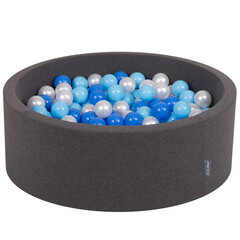KiddyMoon 90x30cm/300 palloa pallomeri, tummanharmaa: baby blue/blue/pearl hinta ja tiedot | Vauvan lelut | hobbyhall.fi