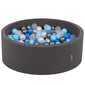 KiddyMoon 90x30cm/200 palloa ∅ 7cm pallomeri, tummanharmaa: helmiäinen/sininen/ sininen/läpinäkyvä/hopea hinta ja tiedot | Vauvan lelut | hobbyhall.fi