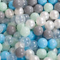 KiddyMoon 90x30cm/300 palloa ∅ 7cm pallomeri, d.blue:pearl/grey/transparent/vaal.sin/mint hinta ja tiedot | Vauvan lelut | hobbyhall.fi