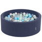 KiddyMoon 90x30cm/300 palloa ∅ 7cm pallomeri, d.blue:pearl/grey/transparent/vaal.sin/mint hinta ja tiedot | Vauvan lelut | hobbyhall.fi