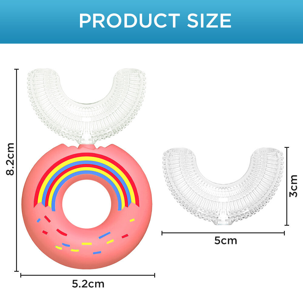U-muotoinen hammasharja lapsille, silikoni, vaaleanpunainen hinta ja tiedot | Suuhygienia | hobbyhall.fi