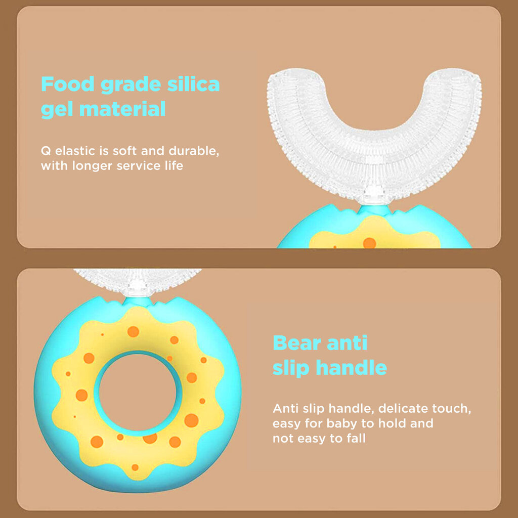 U-muotoinen lasten hammasharja, silikonia, alle 12-vuotiaat lapset, keltainen hinta ja tiedot | Suuhygienia | hobbyhall.fi