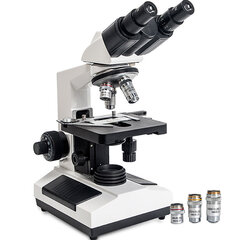 Ammattimainen biologinen mikroskooppi kahdella okulaarilla, 1600x hinta ja tiedot | Mikroskoopit ja teleskoopit | hobbyhall.fi
