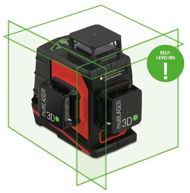 360° lineaarinen lasertaso BMI multiLASER 3D, vihreä säde hinta ja tiedot | Käsityökalut | hobbyhall.fi