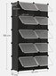 Kenkäkaappi, jossa 10 kenkälaatikkoa, 32 x 165 x 125 cm, musta ja läpinäkyvä. hinta ja tiedot | Kenkäkaapit ja -hyllyt | hobbyhall.fi