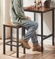 Ruokapöytä ja 2 tuolia, 60 x 60 x 90 cm, ruskea ja musta hinta ja tiedot | Ruokapöydät | hobbyhall.fi