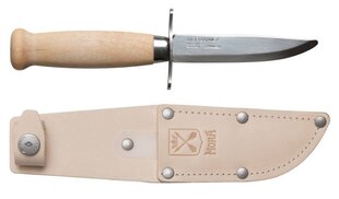 Lasten veitsi Morakniv Scout 39 Kassakaappi, nahkatuppi ja kaksoissormisuoja, Natural hinta ja tiedot | Käsityökalut | hobbyhall.fi